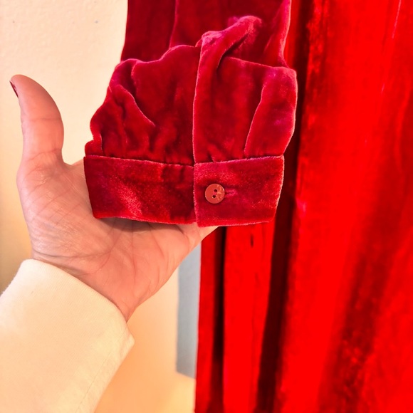 NWT Eileen Fisher Red Velvet Crew Neck Dress, Medium, Elegant Chic Minimalist - Picture 7 of 14